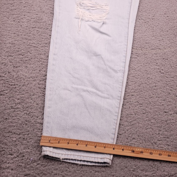 Madewell The Slouchy Boyjean Size 31 Light Wash Distressed Ripped Jeans Womens - Picture 10 of 10